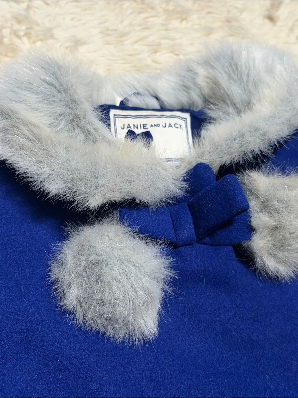 Janie & Jack Faux Fur Trim Coat - Size 2T
